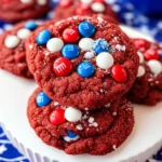 4th of July Red Velvet Cake Mix Cookies