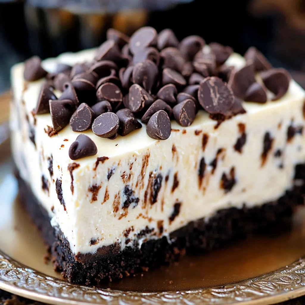 Chocolate Chip No Bake Cheesecake