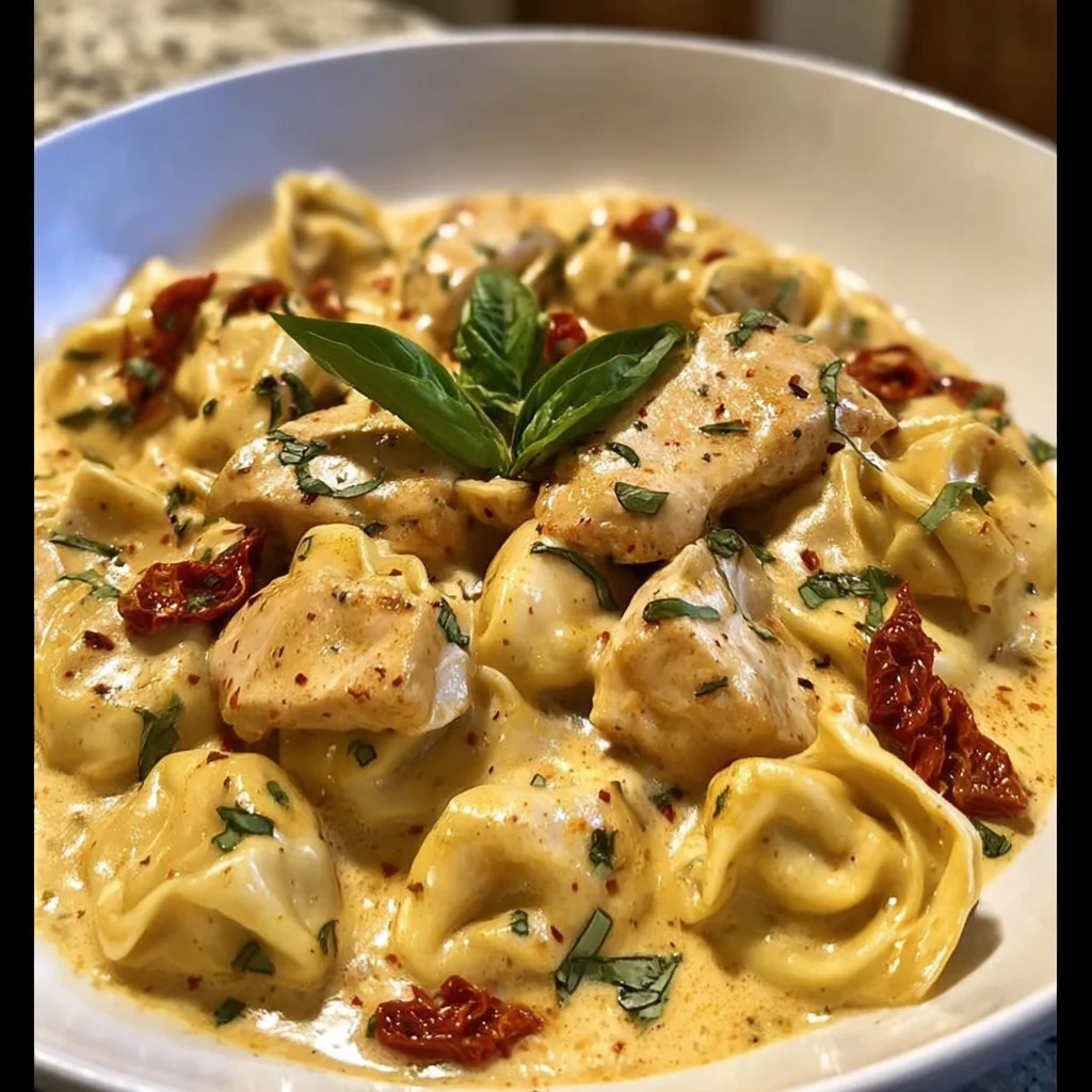Creamy Chicken Tortellini in Garlic Parmesan Sauce