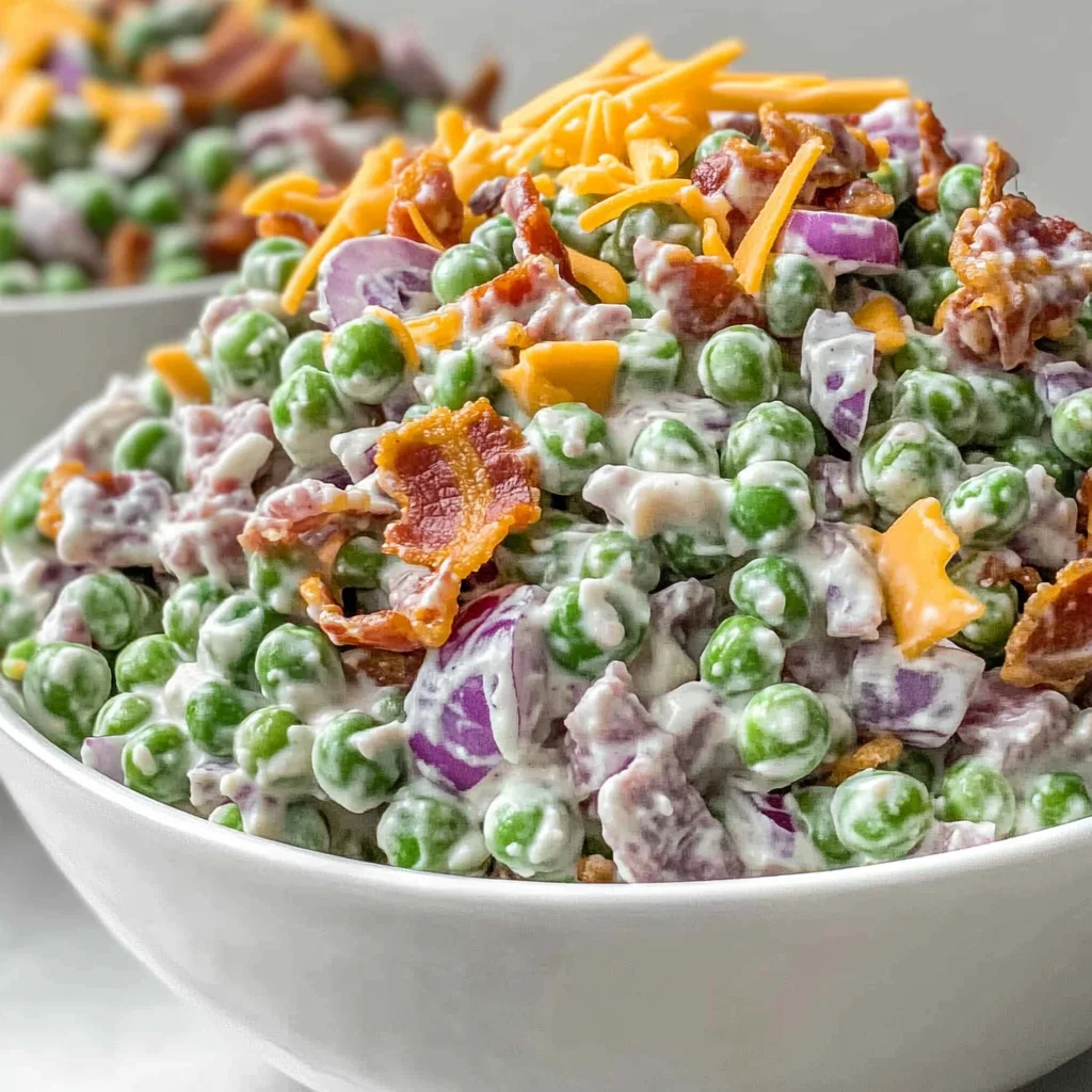 Creamy Turkey Bacon Pea Salad