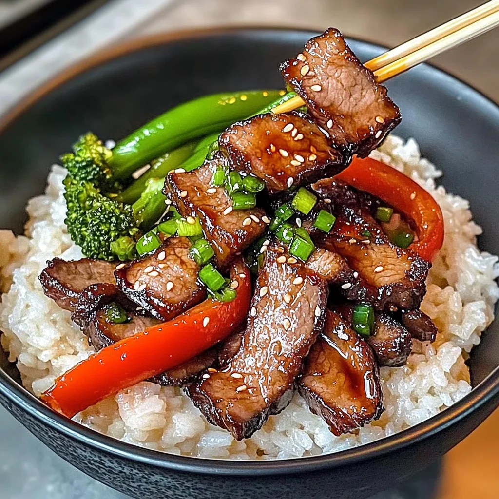 Hoisin Ginger beef Rice Bowl