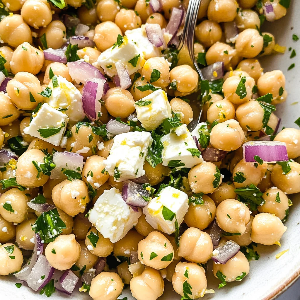 Lemony Chickpea Feta Salad (Gluten Free)