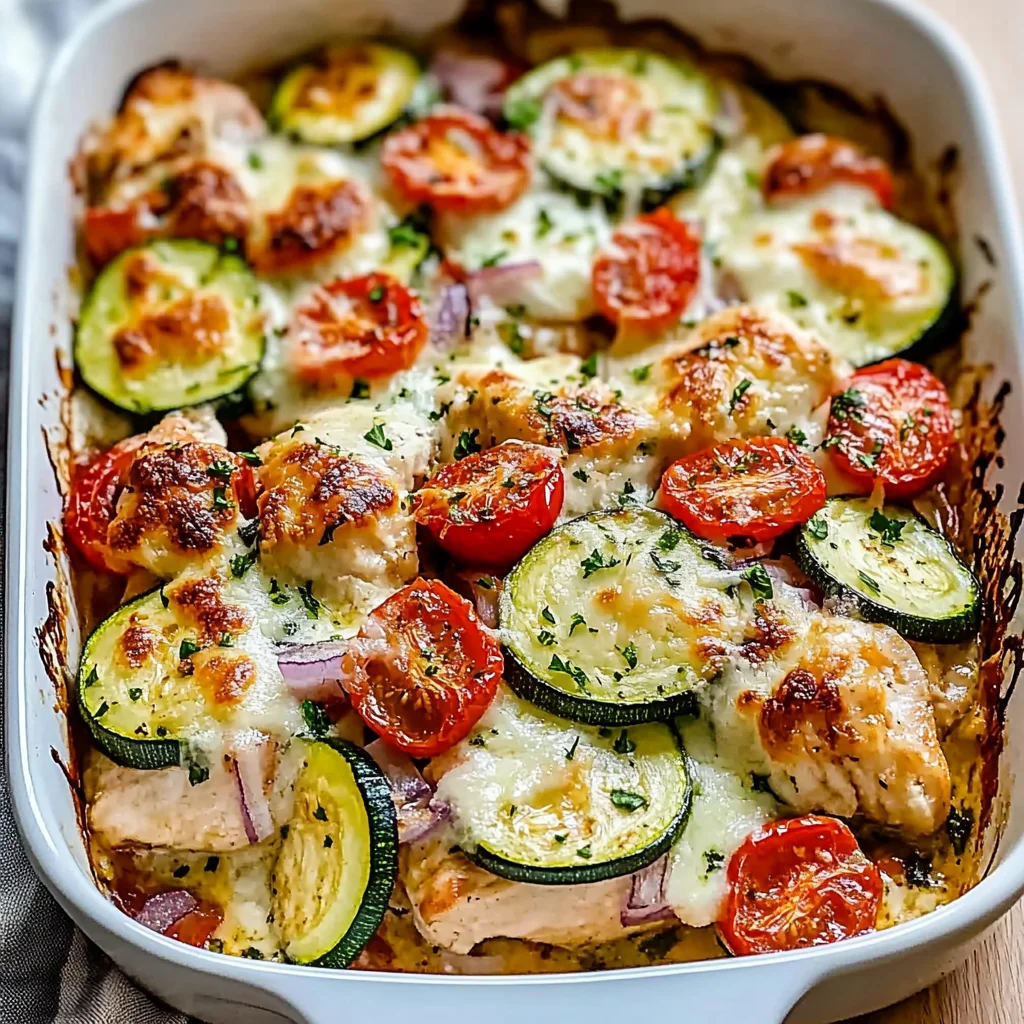 Mediterranean Chicken Zucchini Bake – Healthy, Flavorful & Easy!