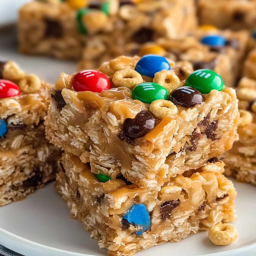 No Bake Peanut Butter Cereal Bars
