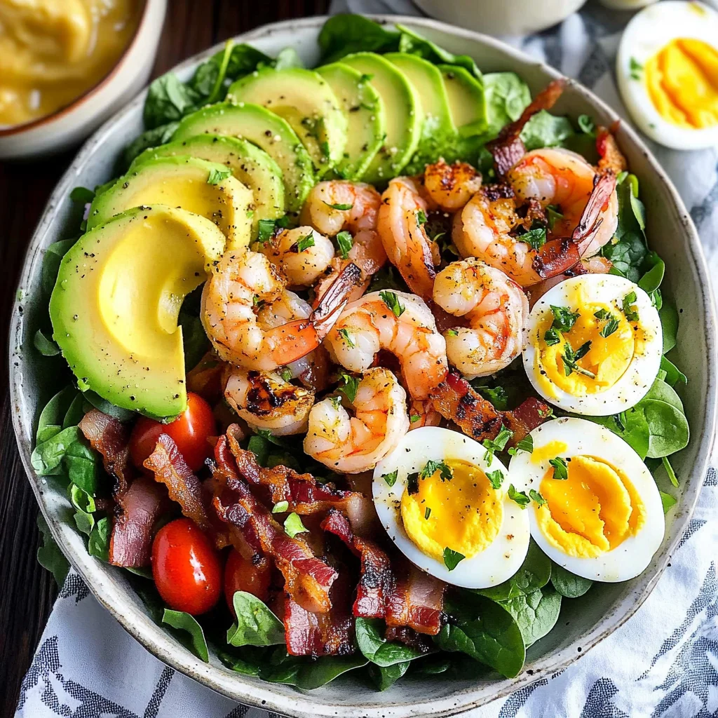 Shrimp Cobb Salad with Lemon Garlic Vinaigrette