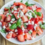 4 Ingredient Watermelon Feta Basil Salad