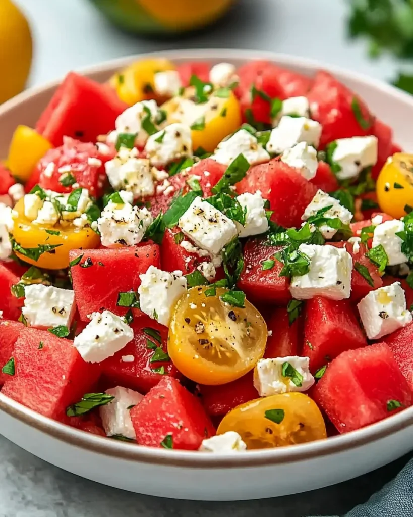 5-Minute Watermelon Feta Salad : Light & Refreshing