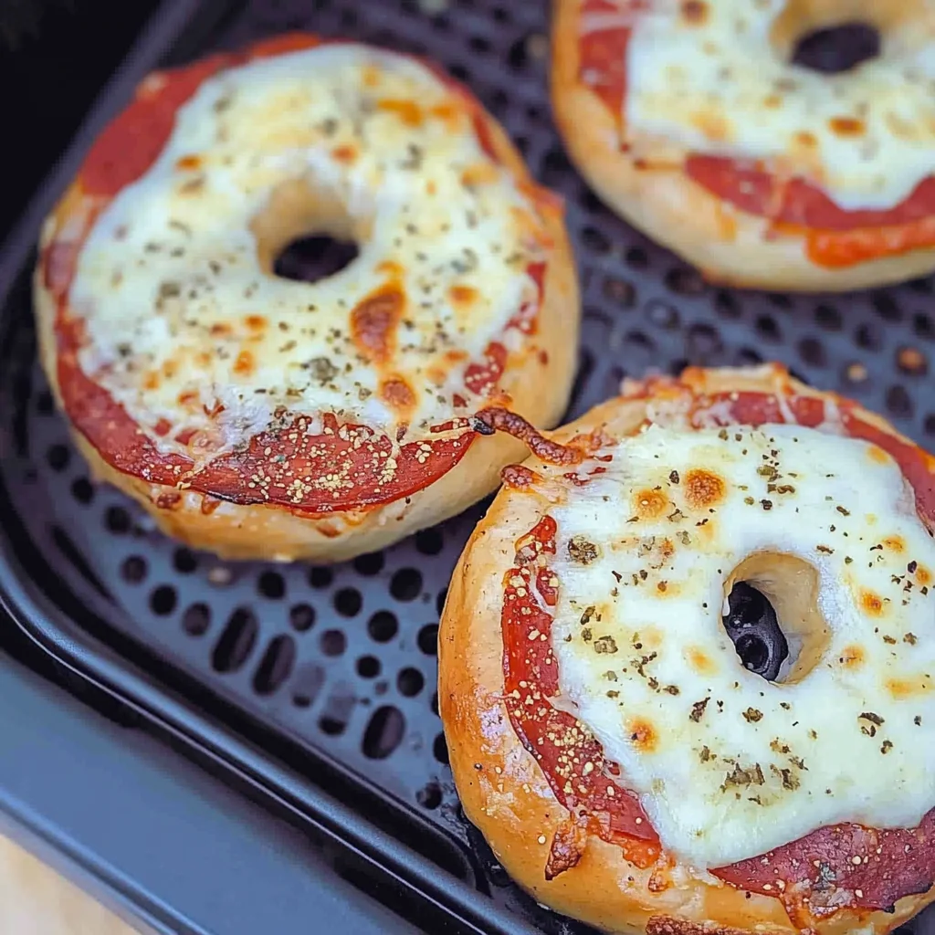 Air Fryer Bagel Pizzas