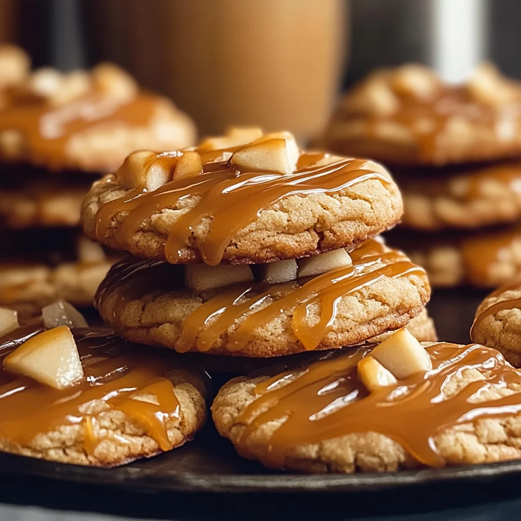 Caramel-Drizzled Apple Cinnamon Cookies