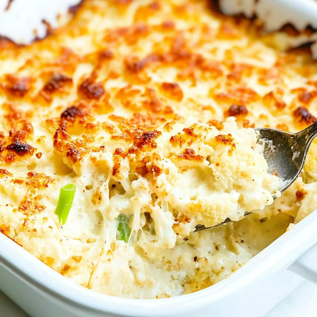 Cheesy Keto Cauliflower Au Gratin Casserole