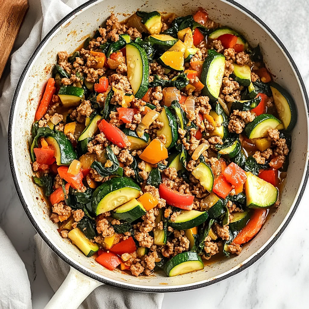 Easy Ground Turkey and Zucchini Skillet