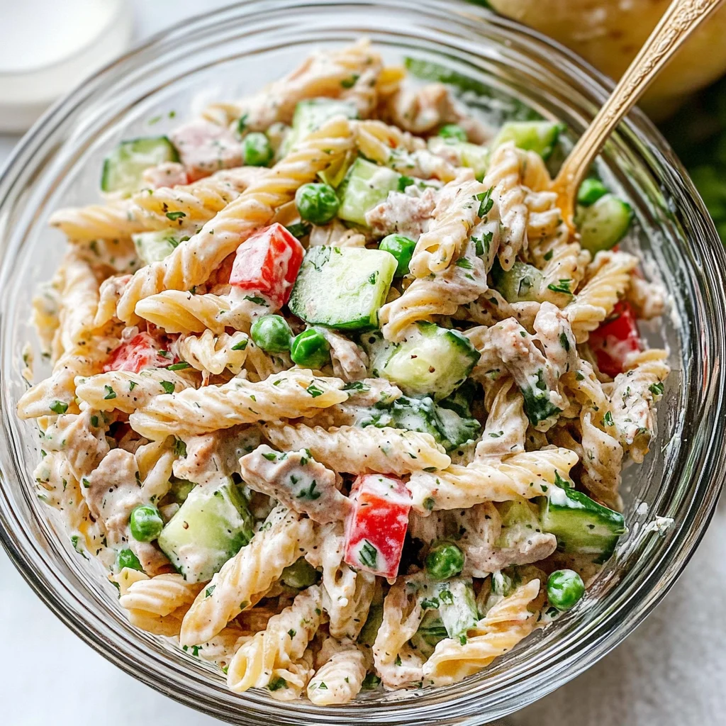 Healthy Tuna Pasta Salad with Peas (Serve Cold)