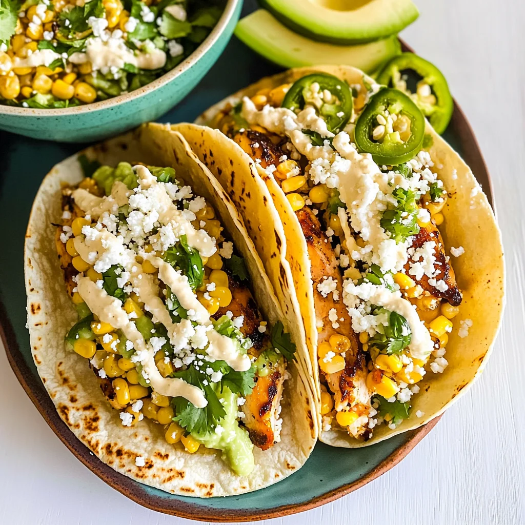 Mexican Street Corn Chicken Tacos
