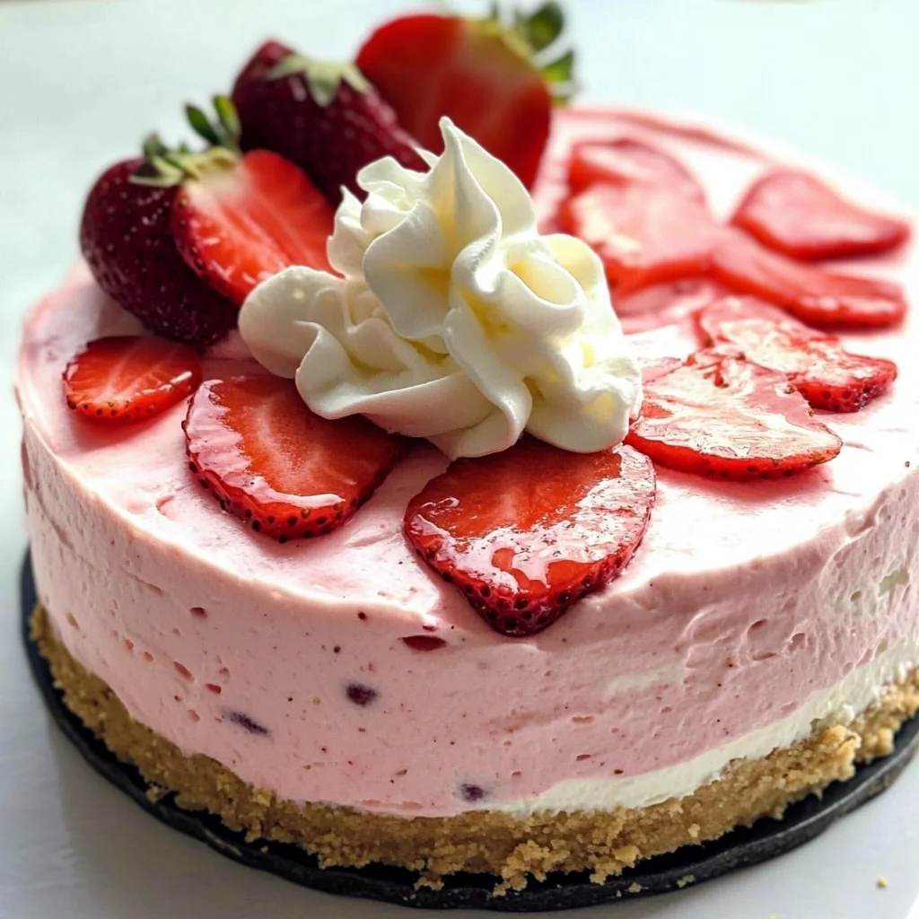 No Bake Strawberry Cheesecake
