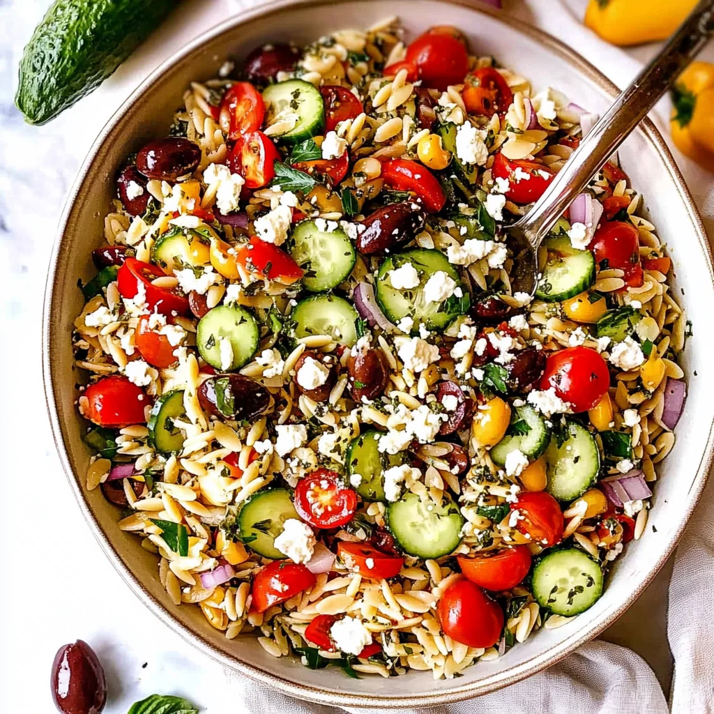 Orzo Pasta Salad Recipe with Feta