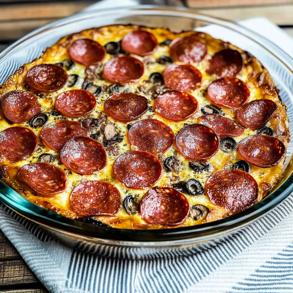 Pepperoni Pizza Keto Crustless Quiche