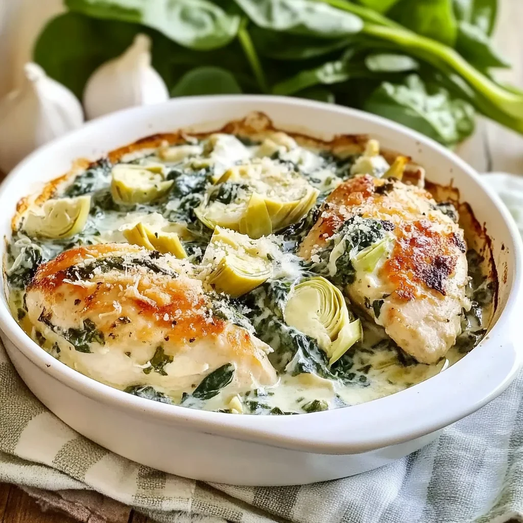 Spinach Artichoke Chicken with Cottage Cheese