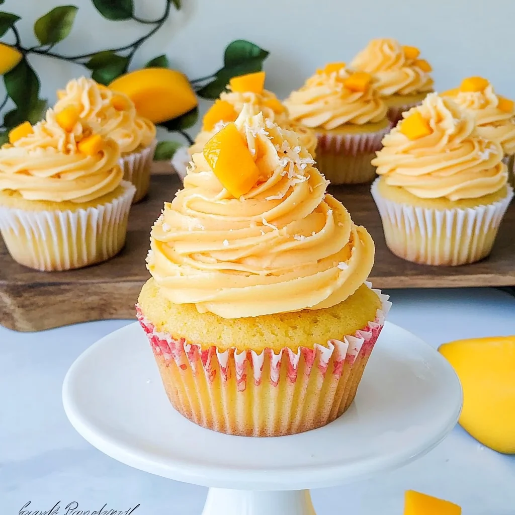 Tropical Mango Vanilla Cupcakes