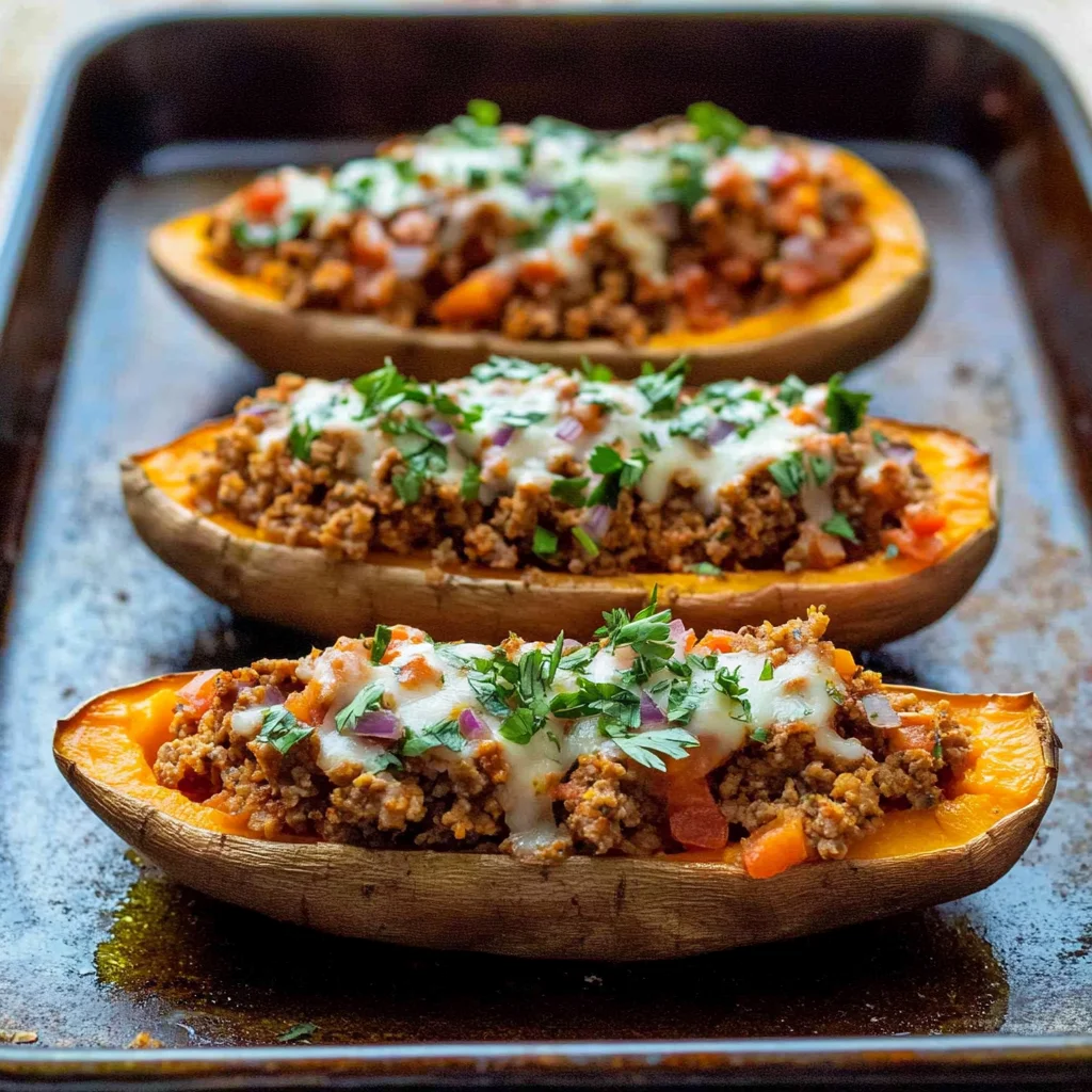 Turkey Taco Stuffed Sweet Potatoes