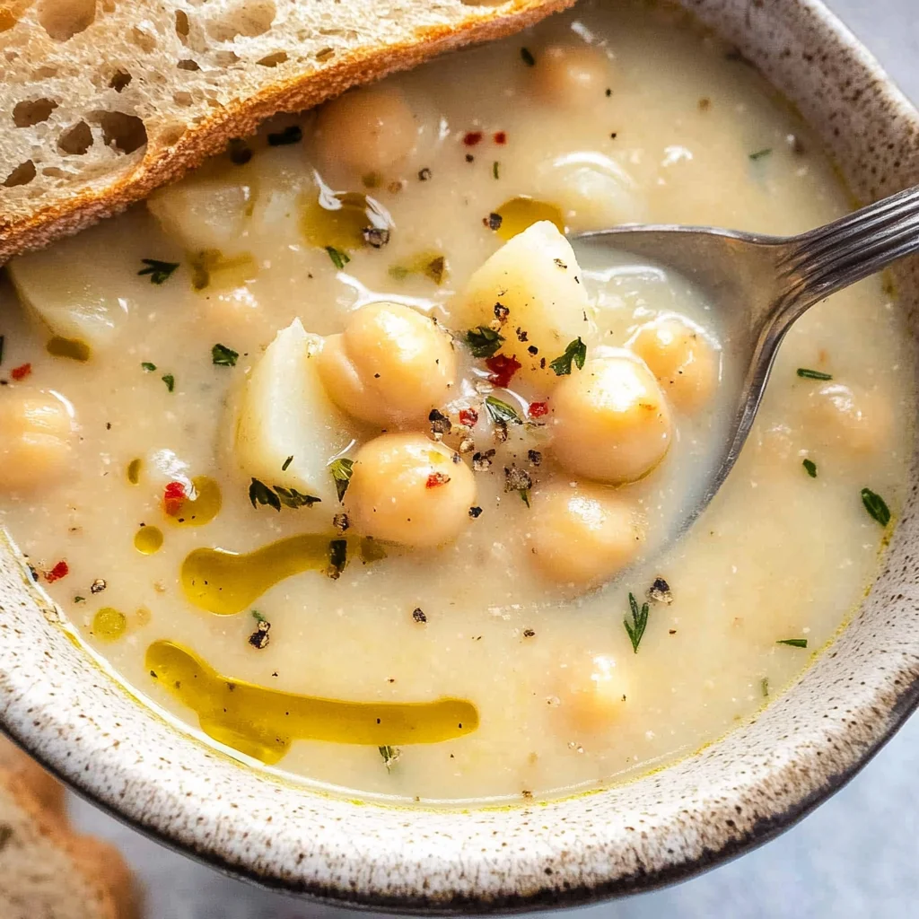 Vegan Garlic Chickpea Soup