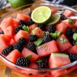 Watermelon Blackberry Lime Salad