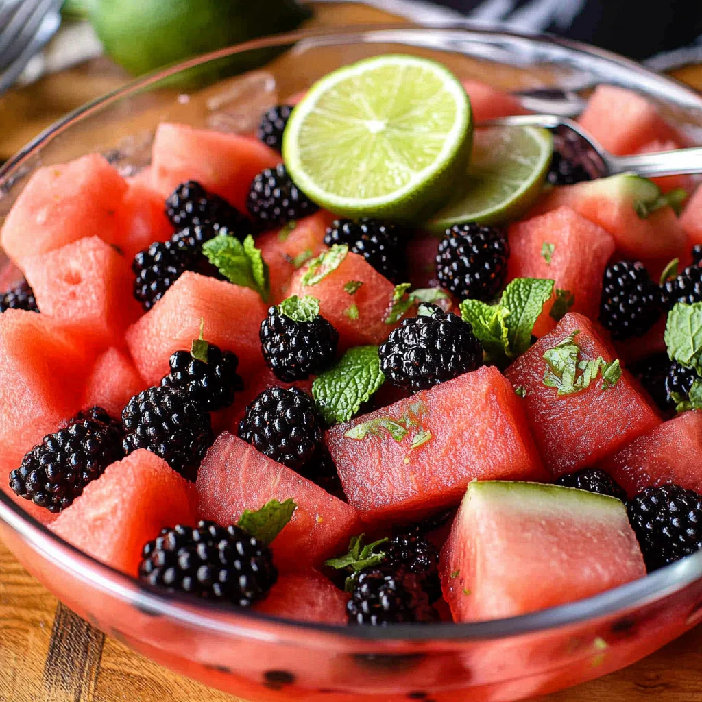 Watermelon Blackberry Lime Salad
