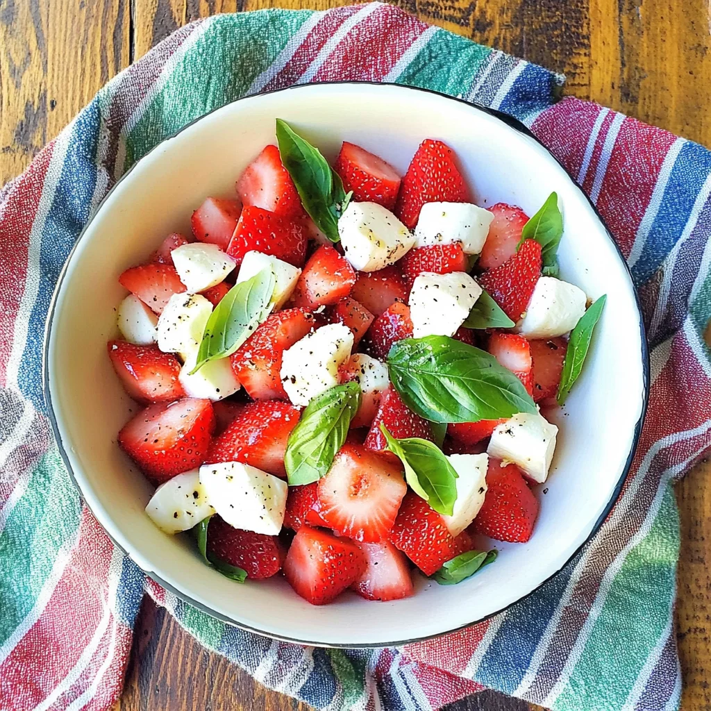 Watermelon Strawberry Caprese Salad