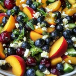 Blueberry Peach Feta Salad