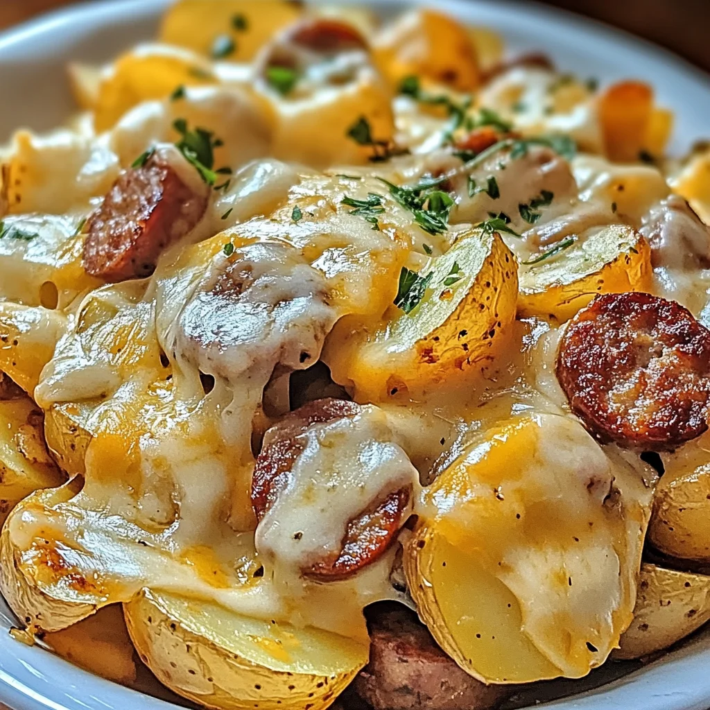 Cheesy Ranch Potatoes and Smoked Sausage