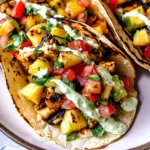 Chili Lime Chicken Tacos with Grilled Pineapple Salsa