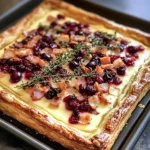 Cranberry Brie Tart with Pancetta & Thyme