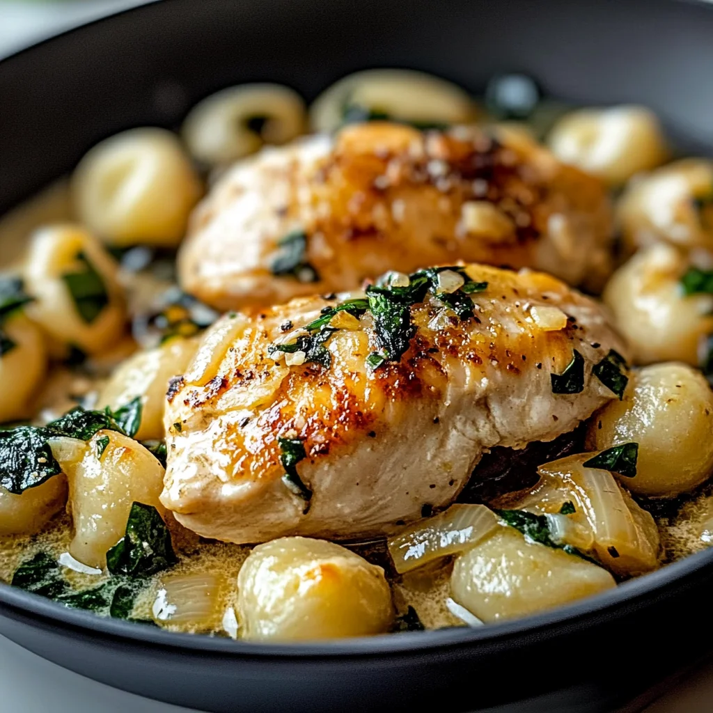 Creamy Garlic Chicken Gnocchi Skillet