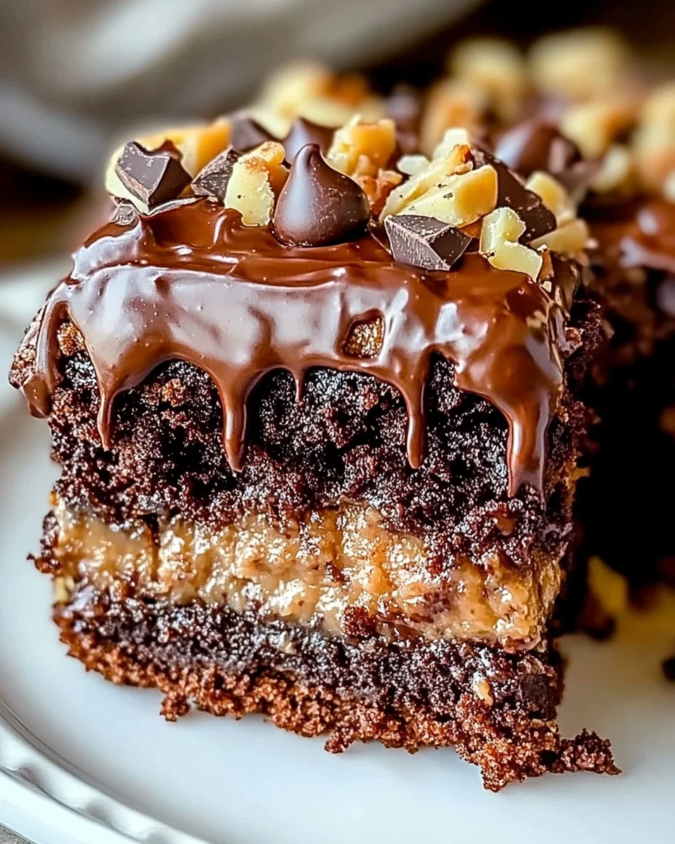 German Chocolate Poke Cake
