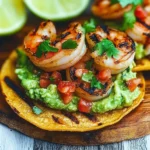 Grilled Shrimp Tostadas with Guacamole & Pico de Gallo