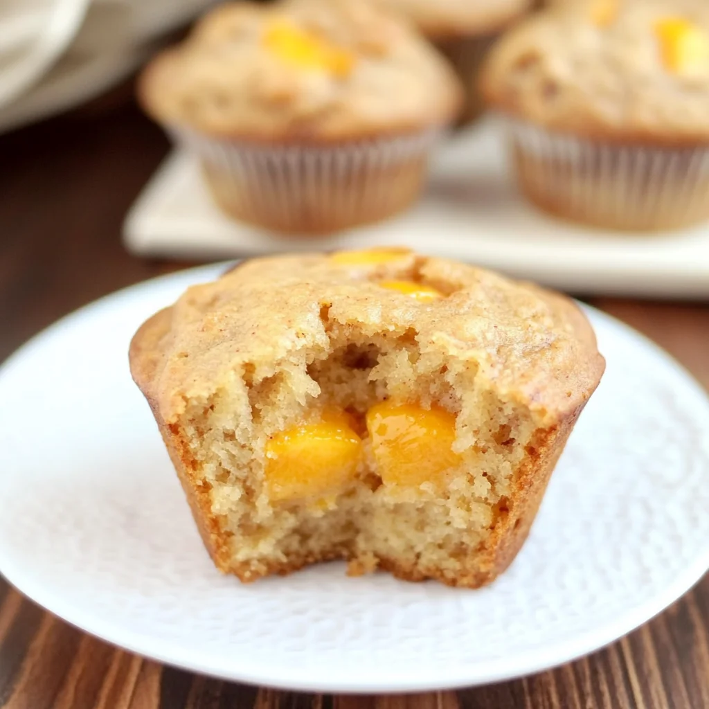 Healthy Honey Peach Muffins