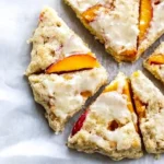 Peach Scones with Honey Vanilla Glaze
