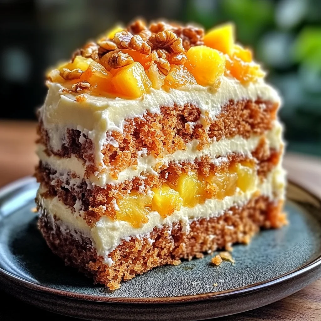 Pineapple Carrot Cream Cake : Moist & Tropical
