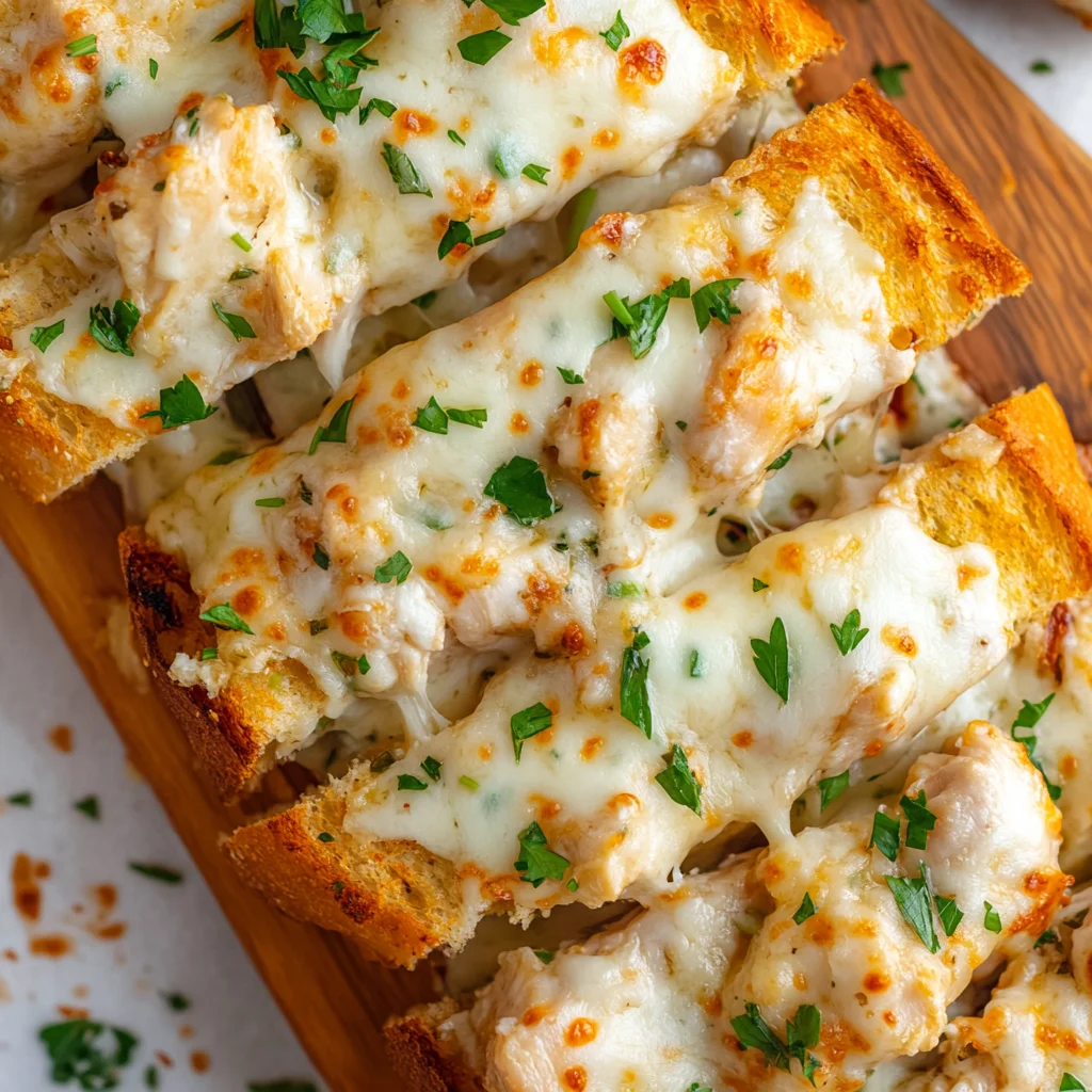 The Viral Chicken Alfredo Garlic Bread I'm Obsessed With