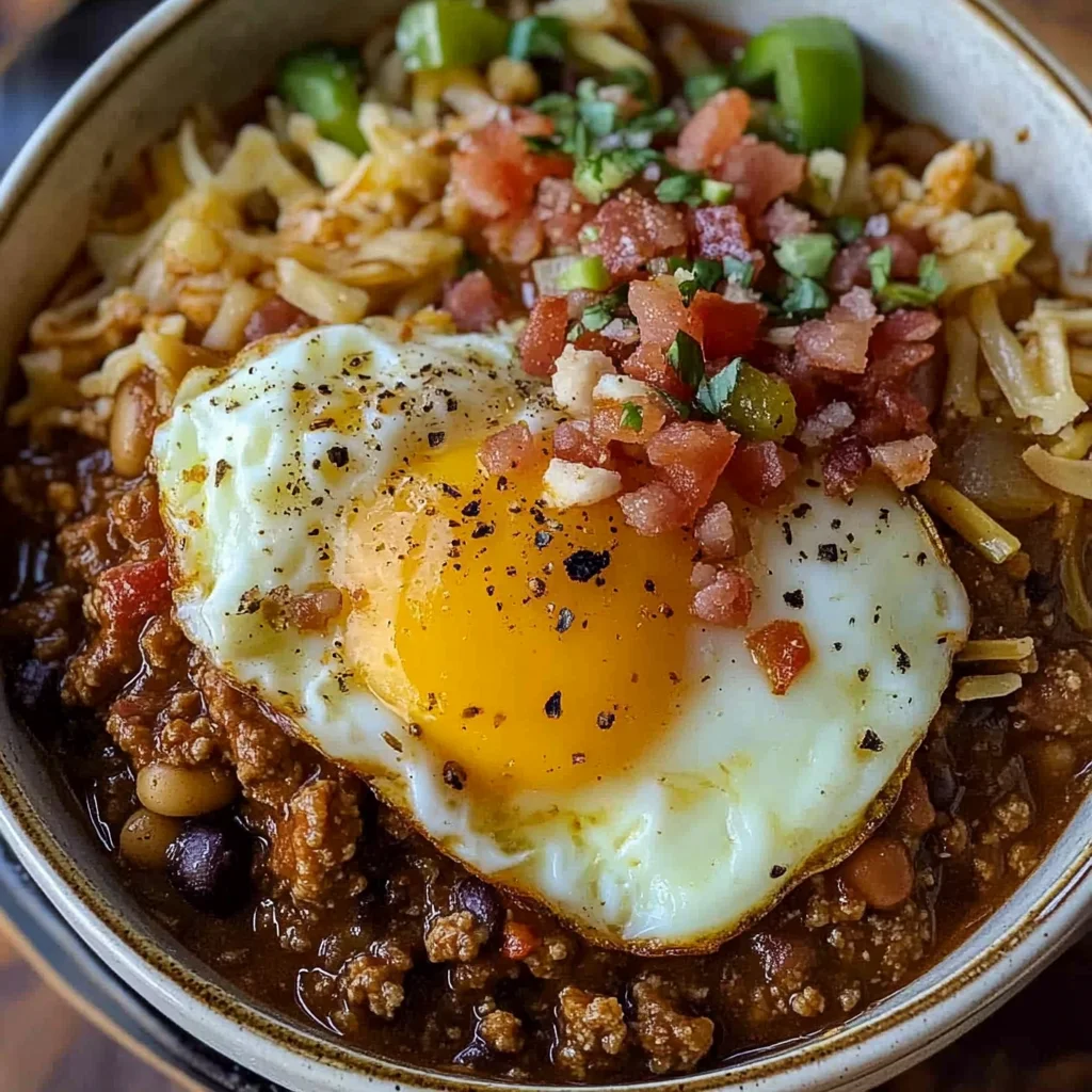Breakfast Chili and Eggs