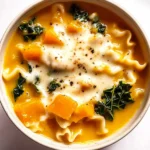 Butternut Squash Lasagna Soup with Kale & Mozzarella