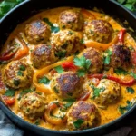 Creamy Bell Pepper Chicken Meatballs
