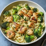 Creamy Chicken and Broccoli Orzo Bowl