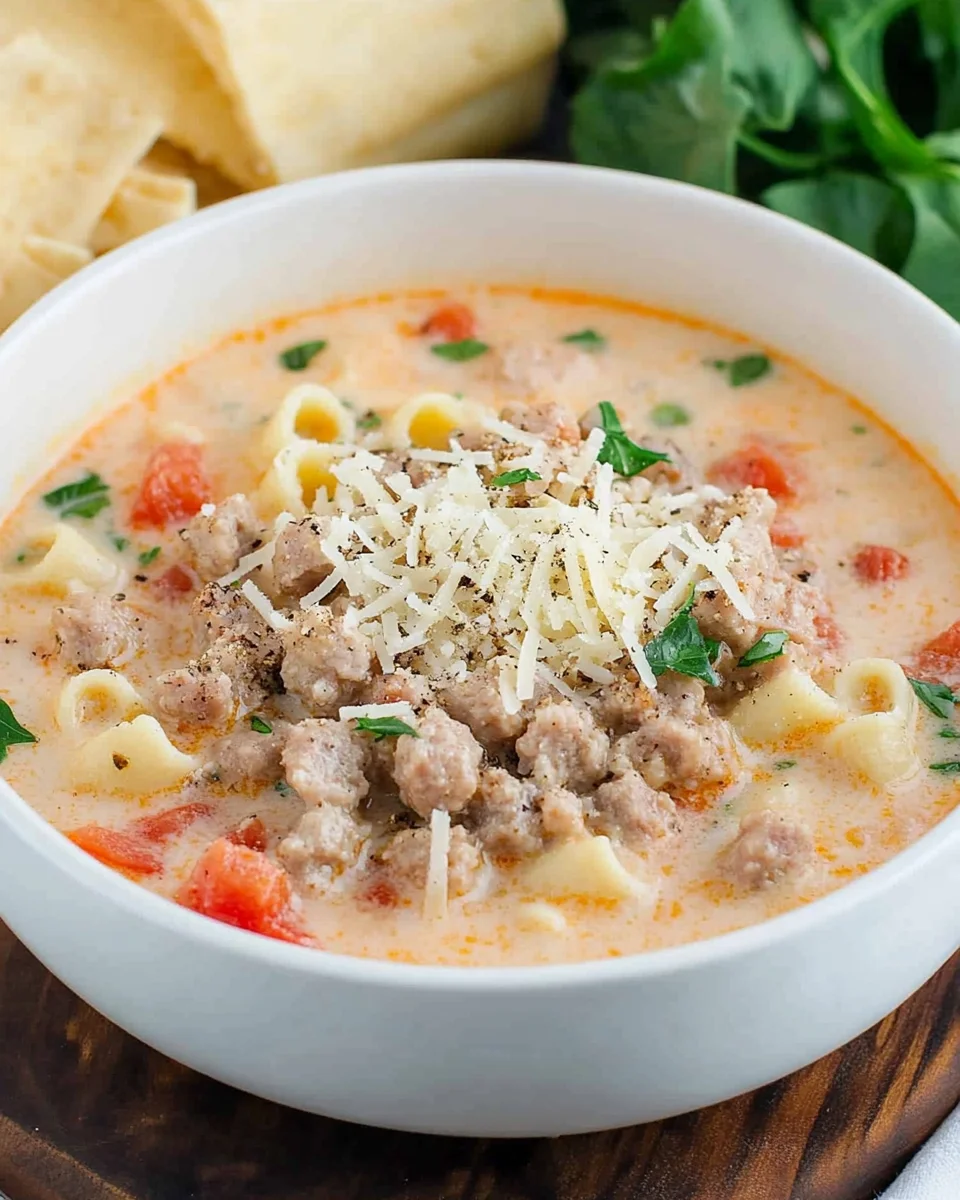 Creamy Parmesan Italian Sausage Soup