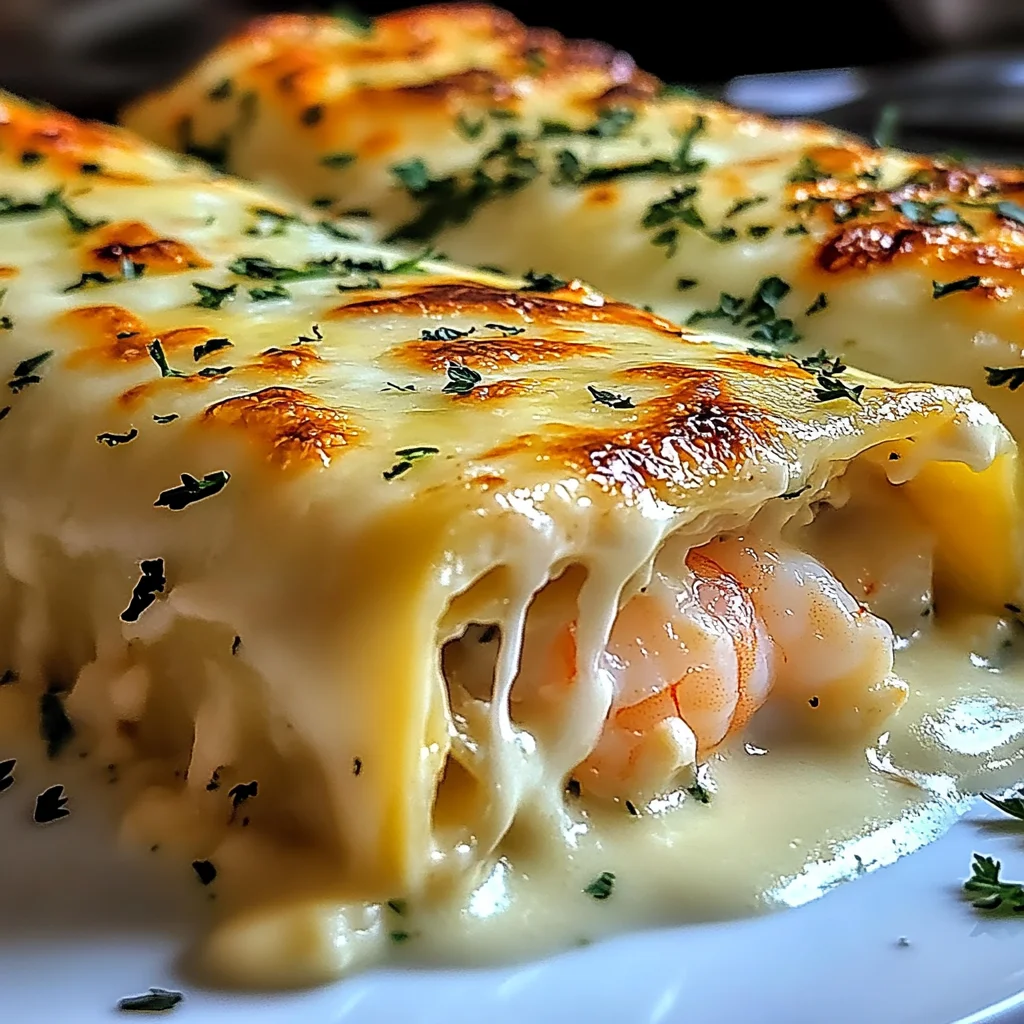 Dive into Decadence: Shrimp & Crab Alfredo Lasagna Roll-Ups You’ll Crave