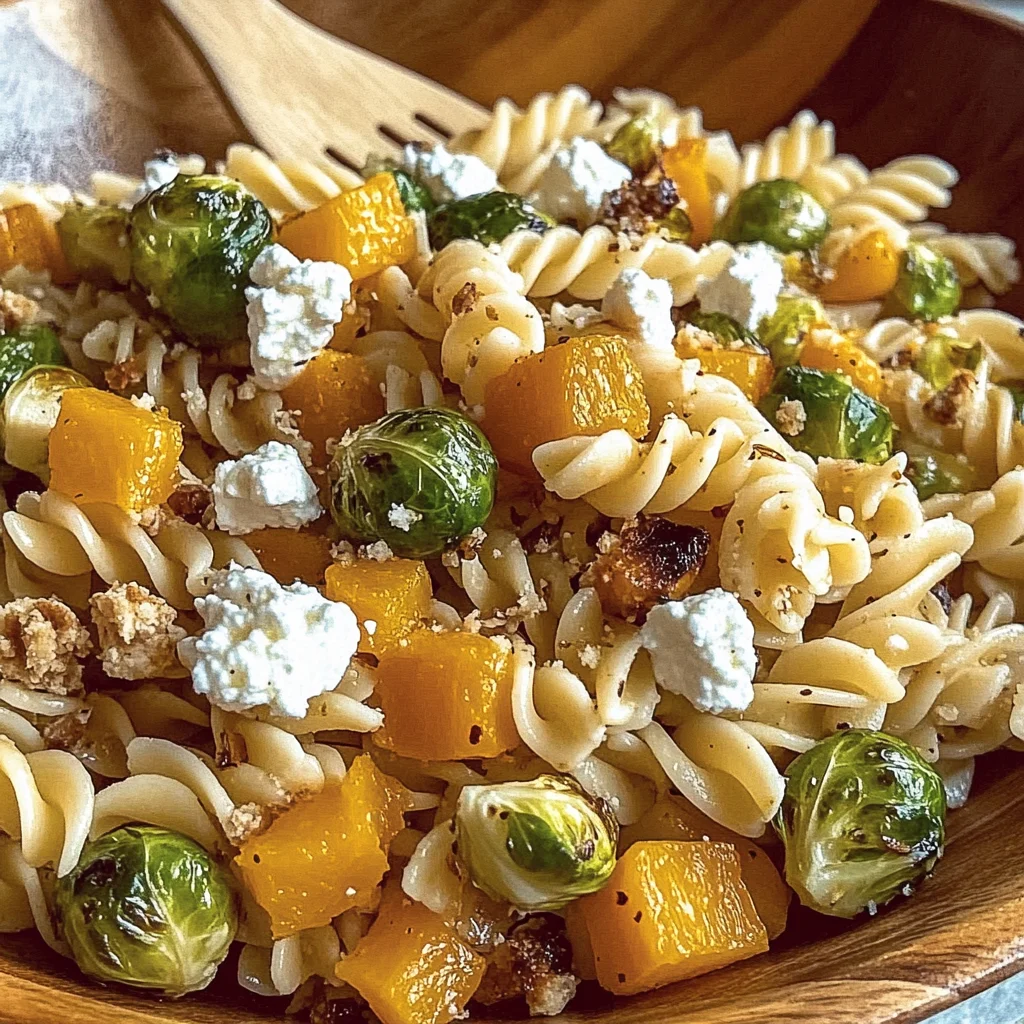 Fall Pasta Salad with Butternut Squash and Brussels