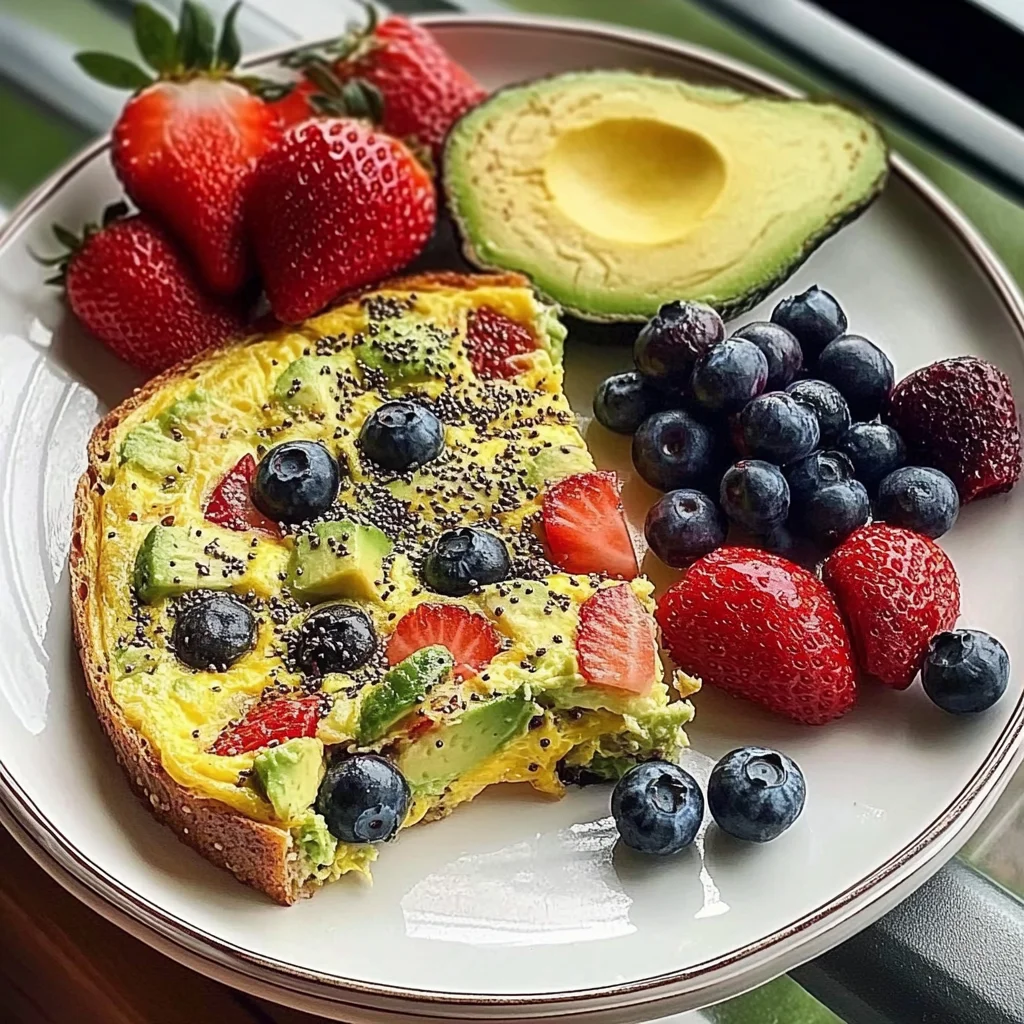 Garden Frittata Plate with Avocado Toast & Fresh Berries