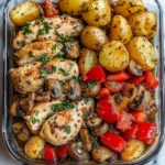 Garlic Herb Chicken with Mushrooms & Roasted Potatoes