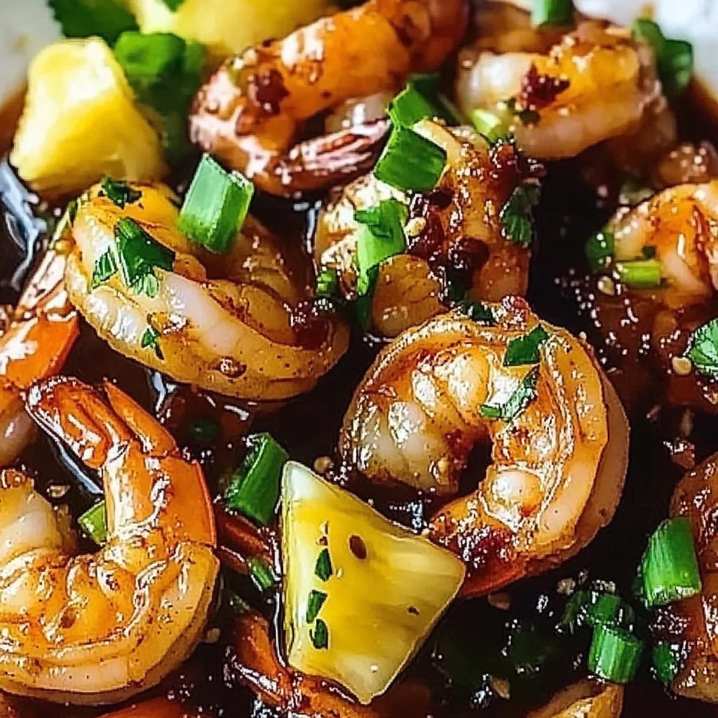 Hawaiian Garlic Shrimp with a Sweet Twist