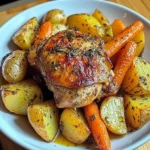 Herb-Roasted Chicken Thighs with Golden Potatoes & Sweet Carrots