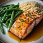 Honey Garlic Salmon with Brown Rice & Green Beans